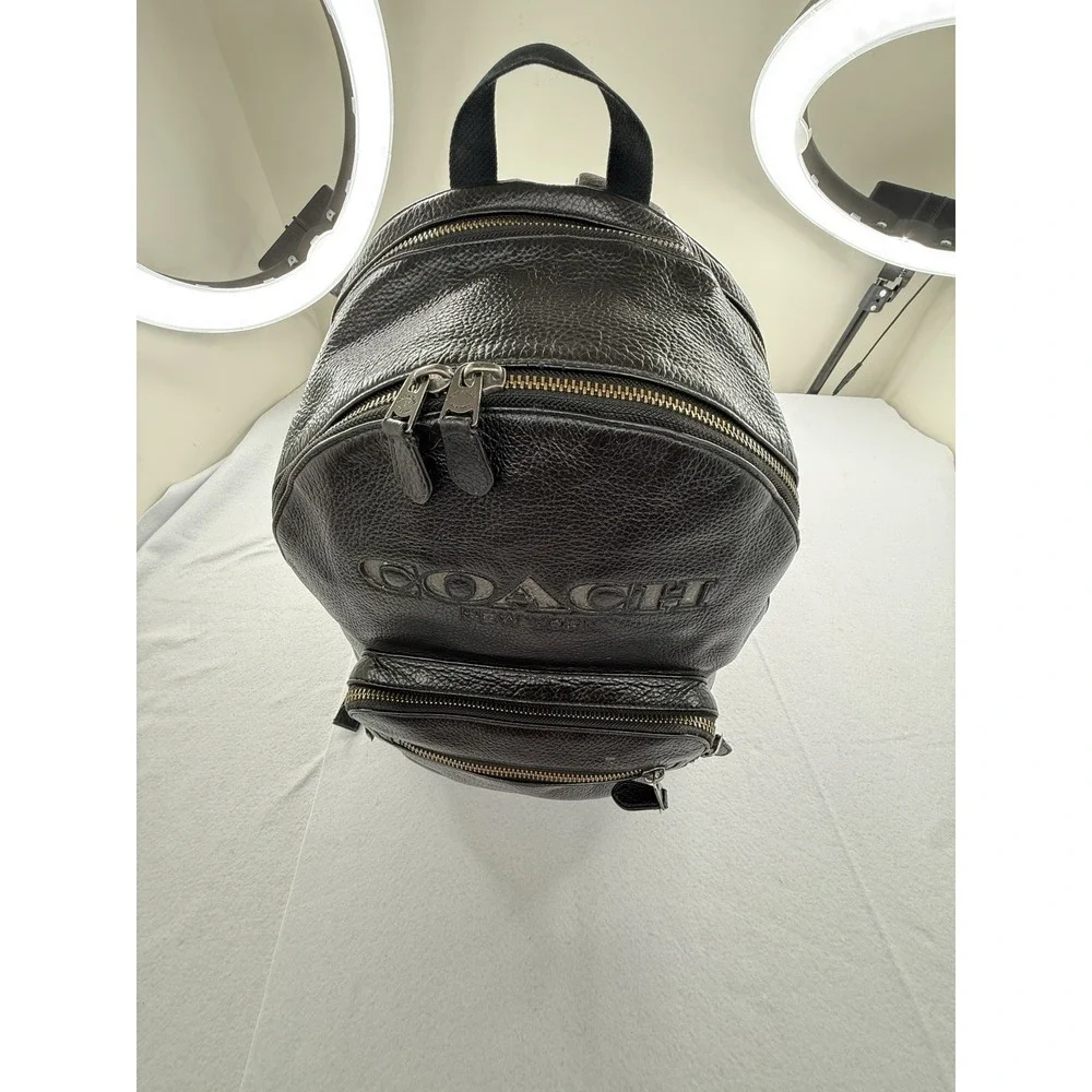 Coach West Brown Pebbled Leather Laptop Backpack F37802
